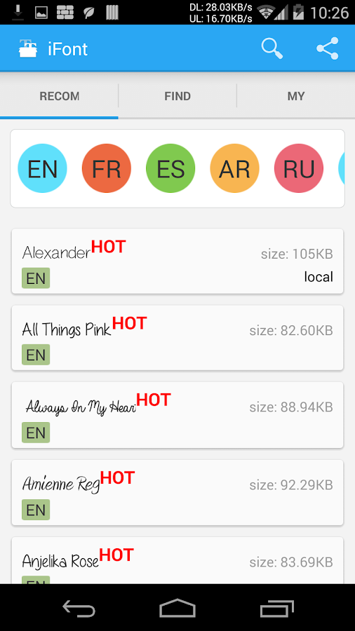   iFont(Expert of Fonts): captura de tela 
