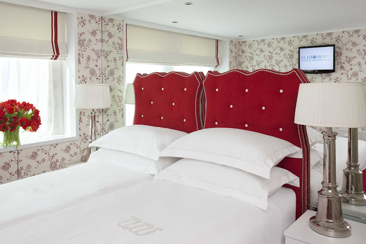 Stay in a River Queen stateroom for a comfortable stay during your Uniworld river cruise through Europe.