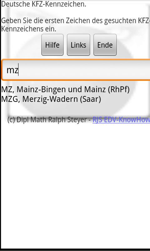 Welches KFZ-Kennzeichen? Screen 2