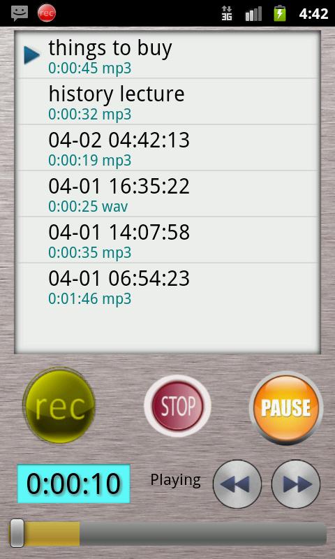 HQ Voice Recorder pro Screen 2
