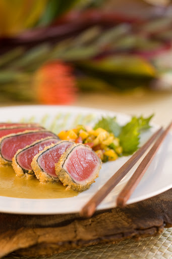 Seared ahi tuna — try the real thing in Hawaii.