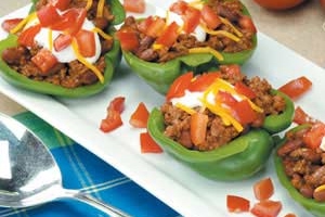 Taco-Stuffed Pepper Cups