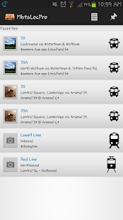 Android application MbtaLoc Pro screenshot