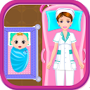 Nurse give a birth mobile app icon
