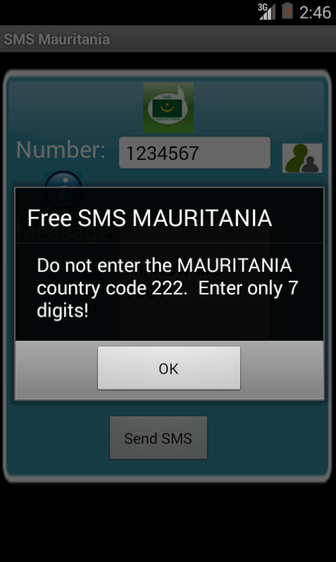 Free SMS Mauritania Screen 2