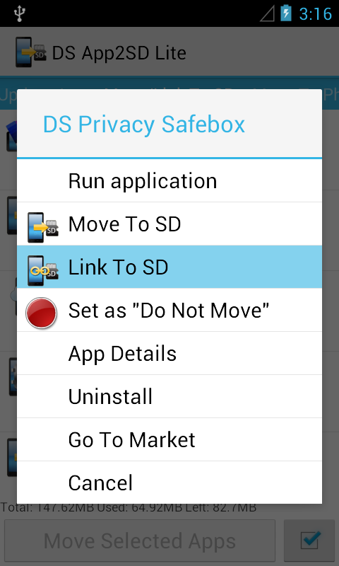 DS Super App2SD Lite - screenshot