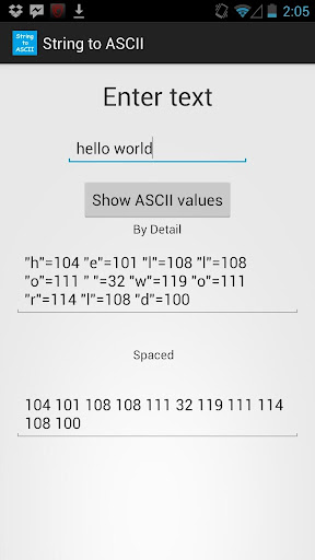 String to Ascii Converter