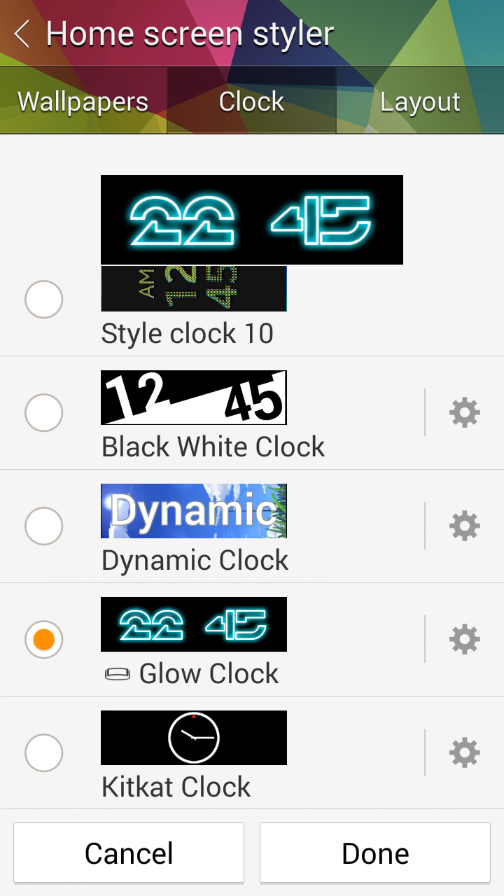 Gear Fit Glow Clock Screen 2