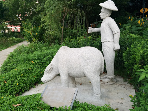 Farmer and Buffalo Statue