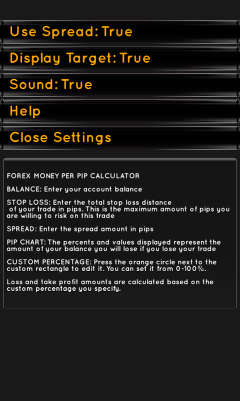 Forex Per Pip Calculator Screen 3