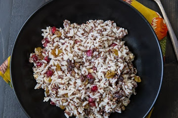 Coconut Rice with California Raisins, Pomegranate and Hazelnuts