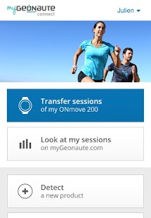 Capture d'ecran de l'application Android myGeonaute connect