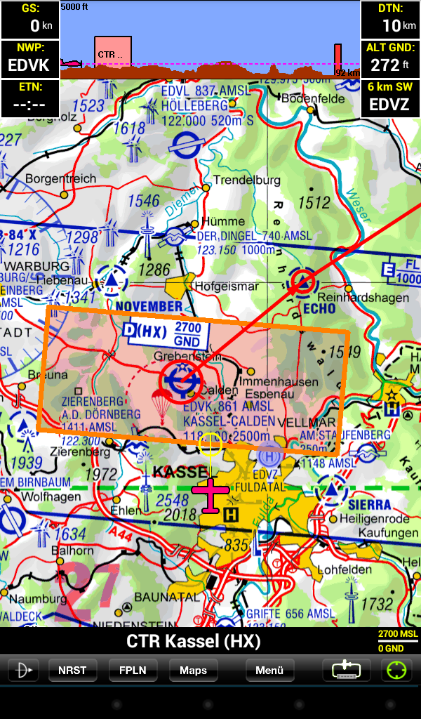 Android application Sky-Map - Aviation Moving Map screenshort
