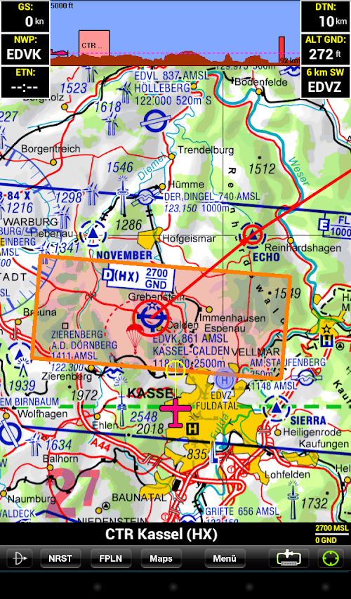 Android application Sky-Map - Aviation Moving Map screenshort