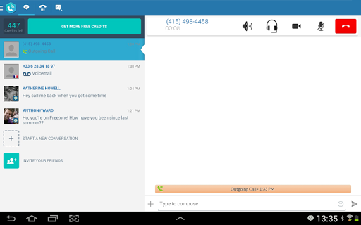 ดาวน์โหลด FreeTone ฟรีโทร - Texting รุ่น 2.8.8 สำหรับ Android