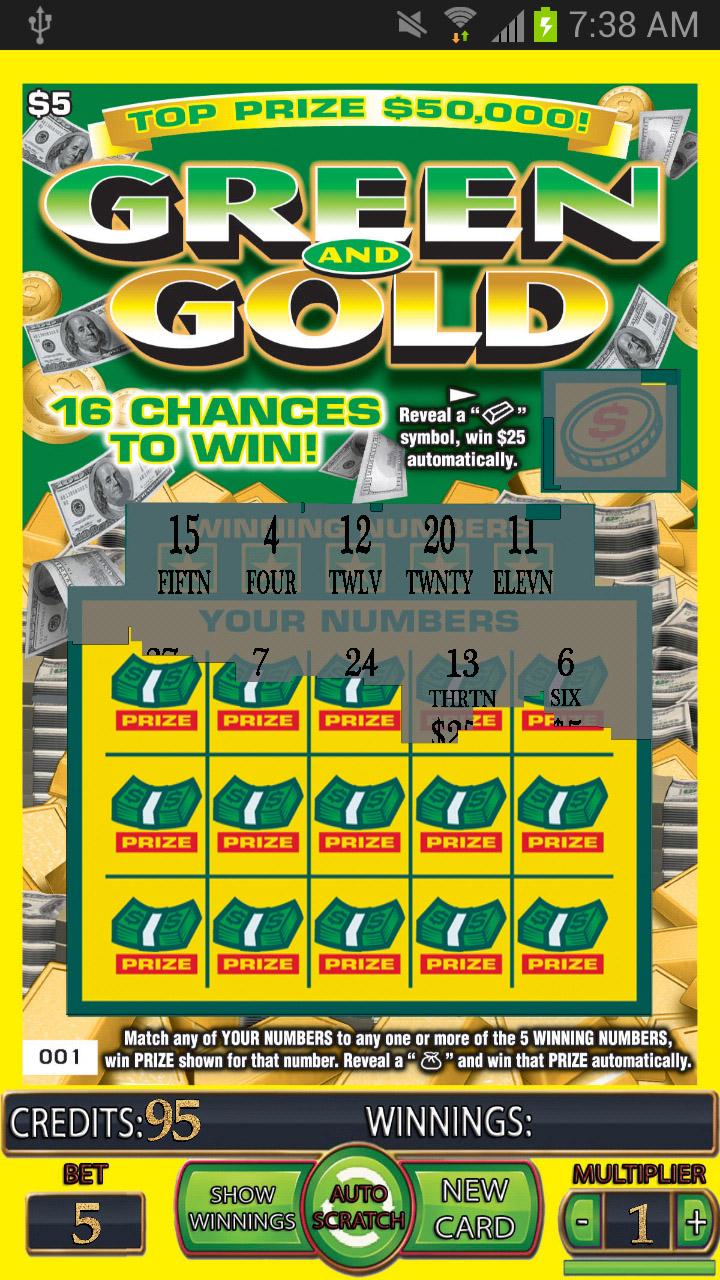 == GREEN GOLD Scratch Card == Screen 2