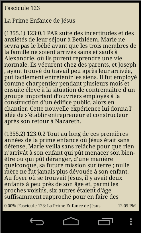 Android application Le livre dUrantia screenshort