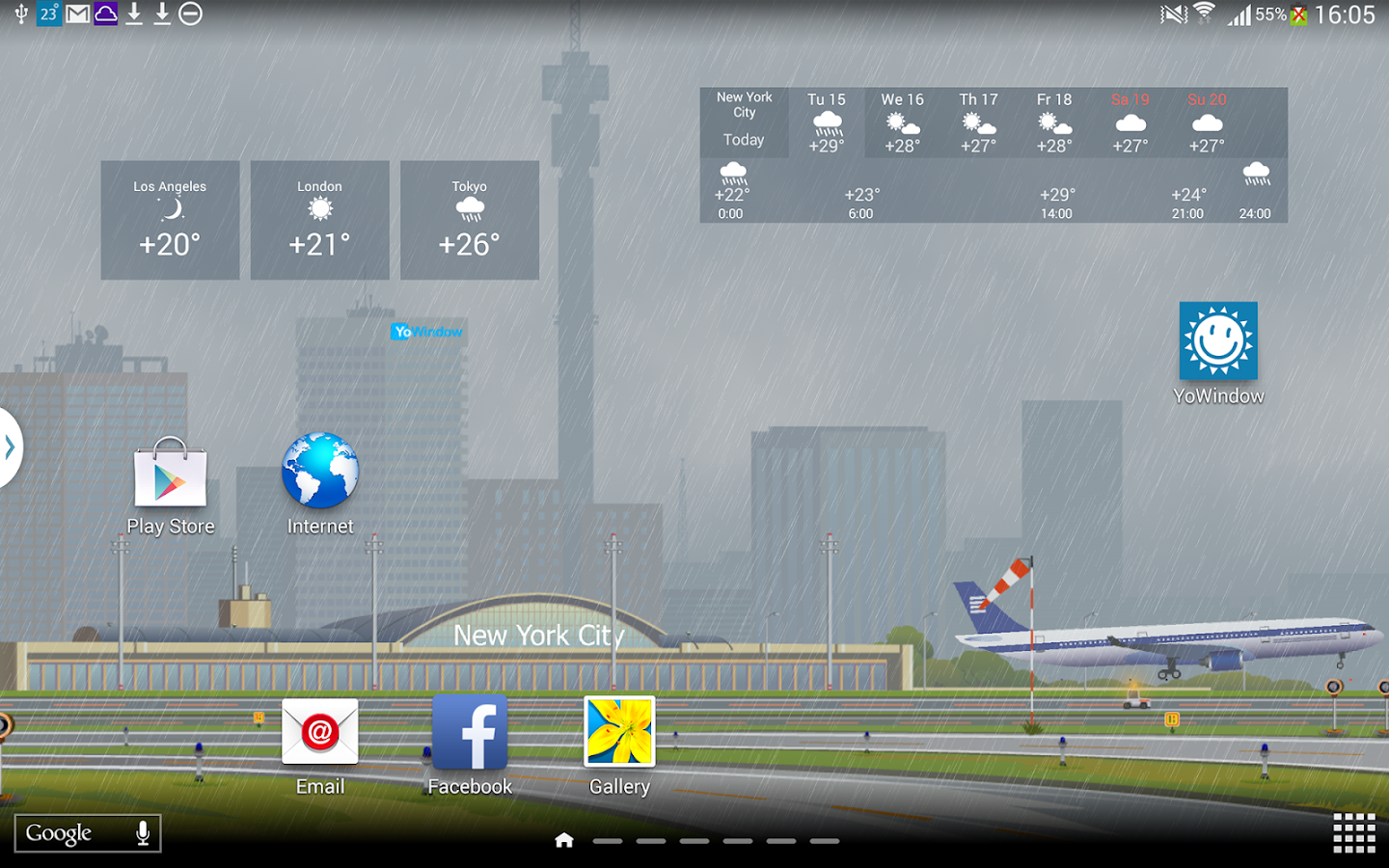   YoWindow Weather- หน้าจอ 