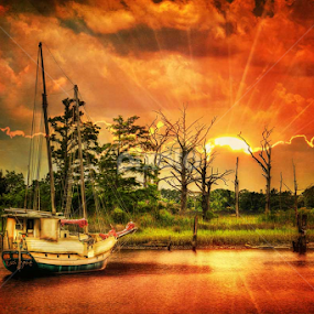 Georgetown Harbor by Christopher John - Landscapes Waterscapes