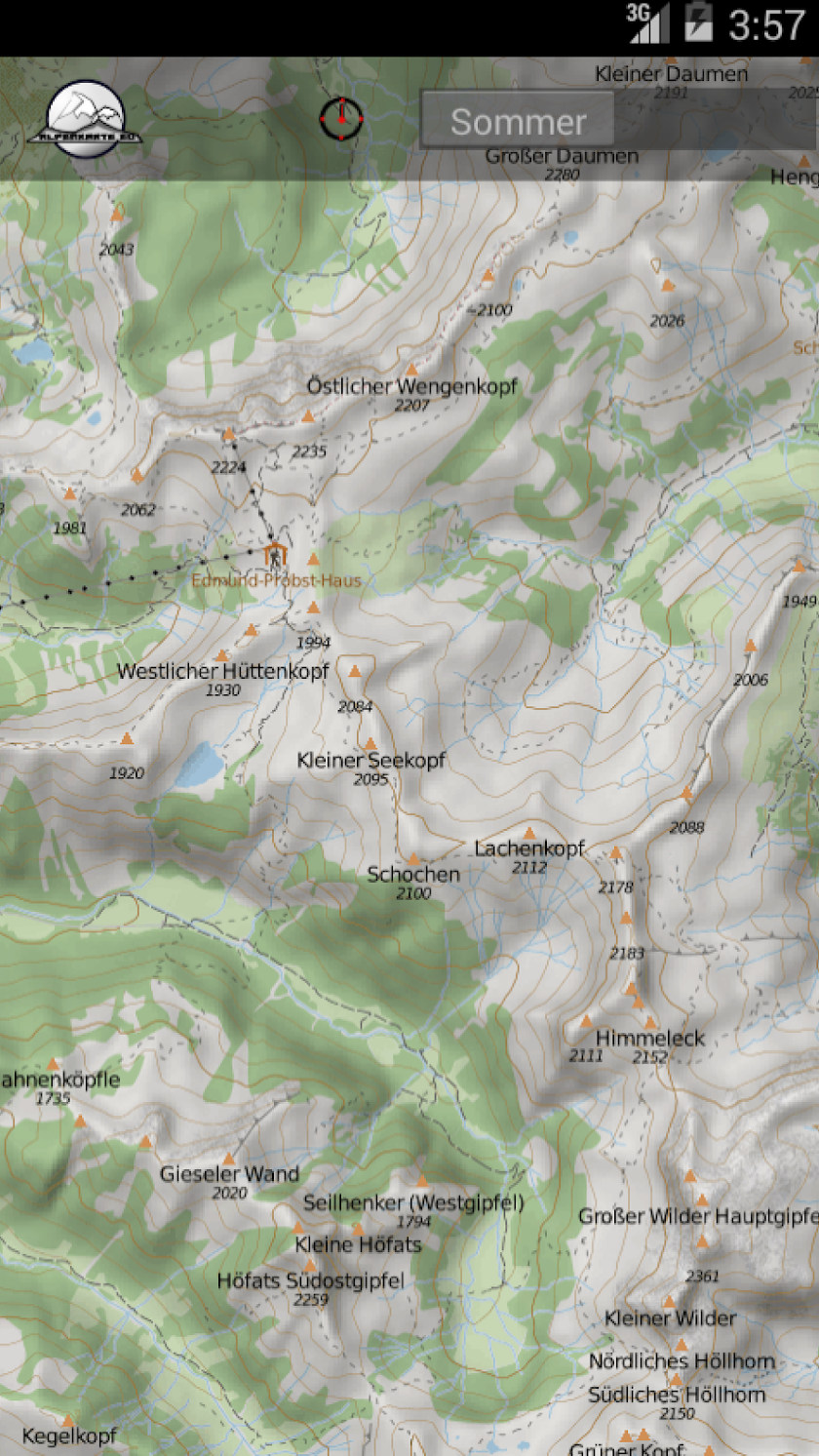 ALLGÄU mountain range map Screen 2
