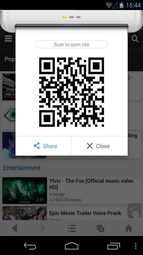 QR Code Generator - UC Browser Screen 3