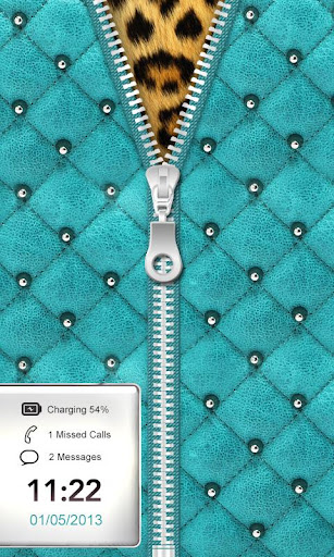 Luxury Teal Zipper Lock Screen