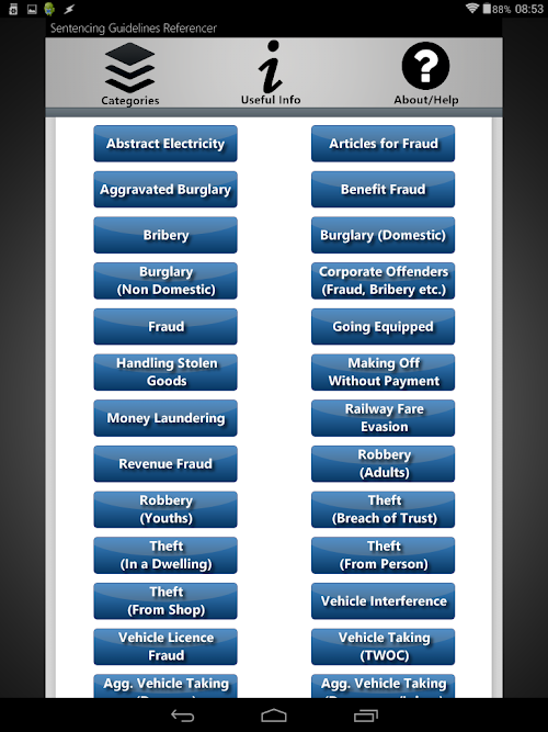 Android application Sentencing Guidelines Ref. screenshort