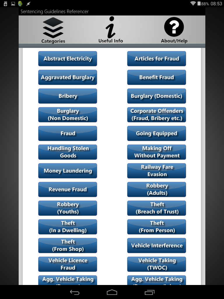 Sentencing Guidelines Ref. Screen 1