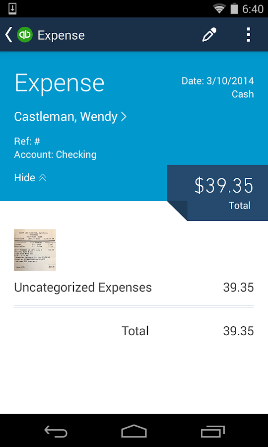 QuickBooks Online screenshot