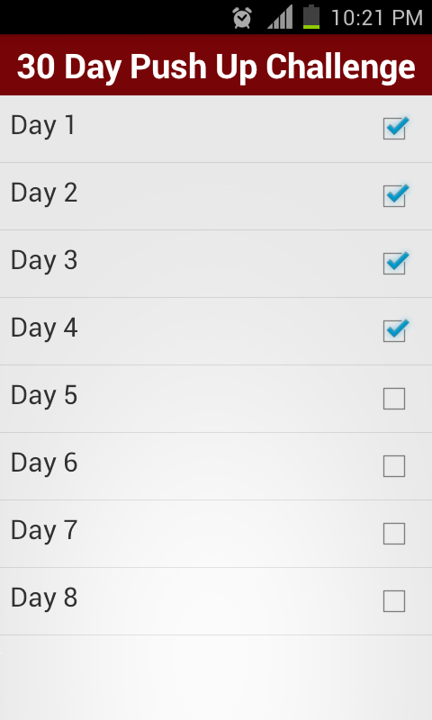 30 Day Push Up Challenge Screen 2