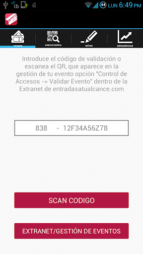 Entradas CheckControl