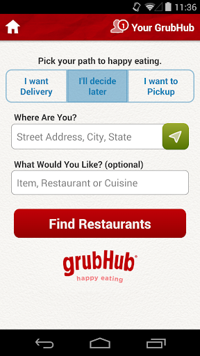 GrubHub Food Delivery Takeout