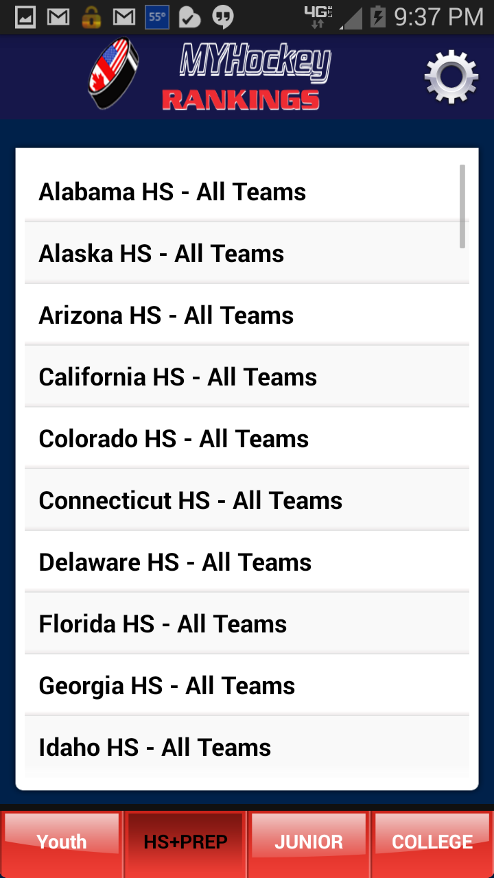 My Hockey Rankings Screen 3