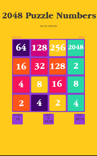 2048 puzzle numbers