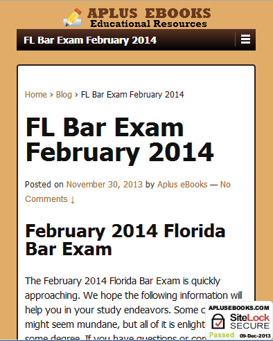 Florida Bar Exam 2014