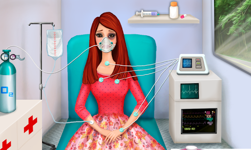 Android application Girl First Aid Flu Ambulance screenshot