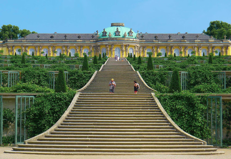 Sanssouci Palace in Potsdam, Germany, is a UNESCO World Heritage Site. 