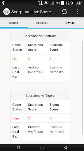 Scorpions Live Scores HS