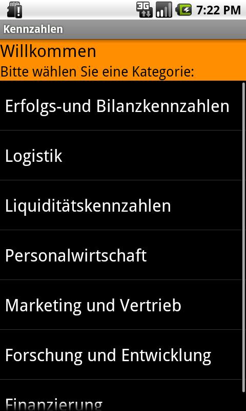 Android application BWL Kennzahlen screenshort