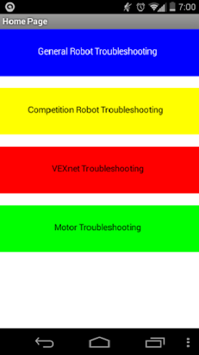 Vex Cortex Troubleshooting App