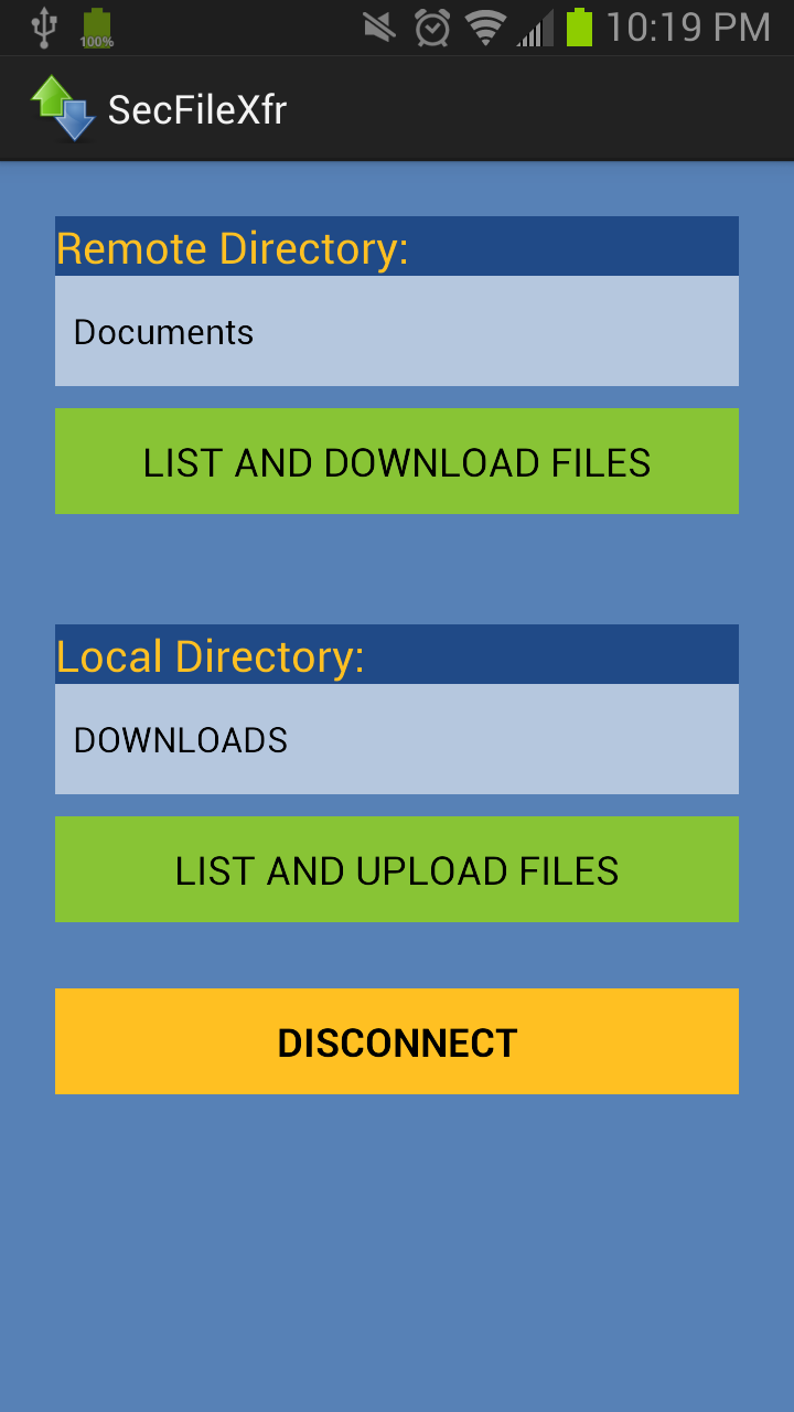 SecFileXfr Screen 2