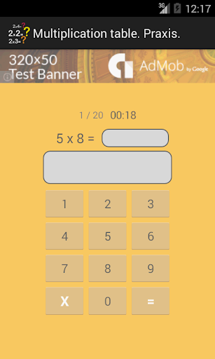 Multiplication table. Praxis.