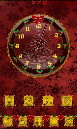 Christmas Glitter Clock Widget