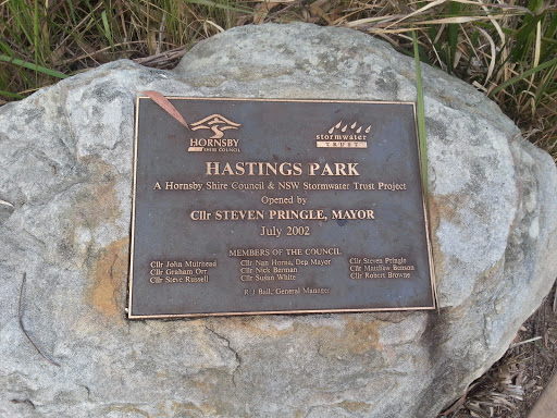 Hastings Park Plaque