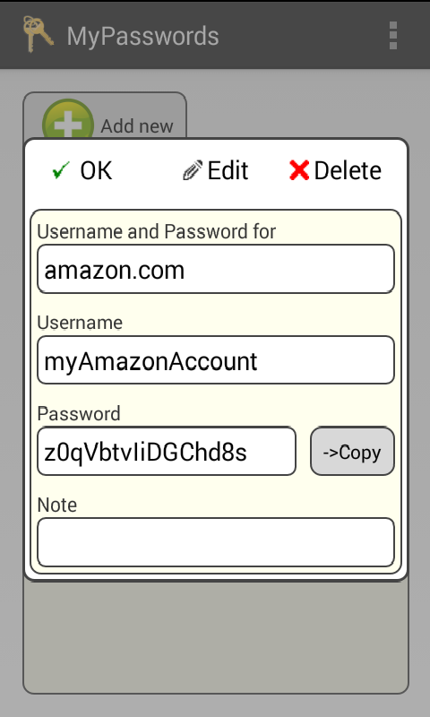 My Password For Google Play