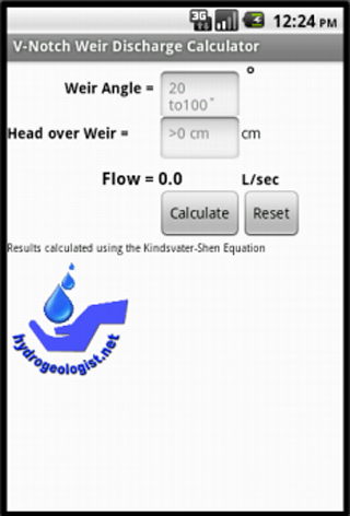 V Notch Weir Calculator DEMO