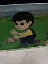 Boy with Flower Pot Mural