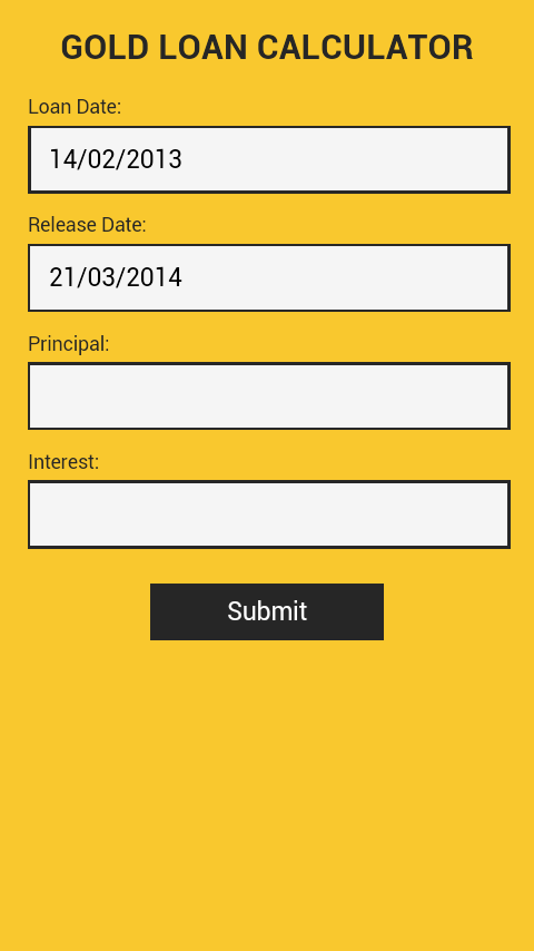 Gold Loan Calculator Screen 3