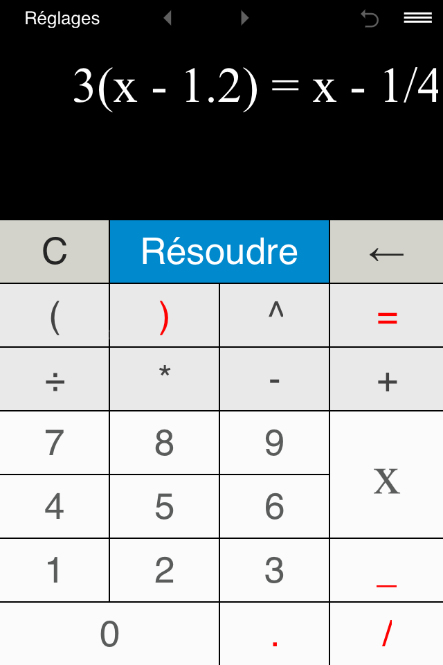 Android application Equation Solver screenshort