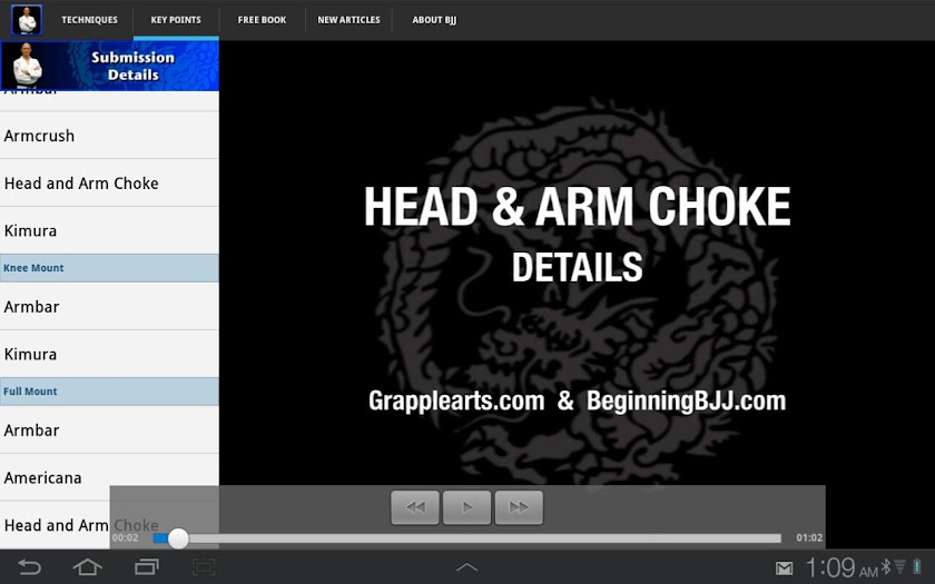 Submissions for BJJ &amp; MMA Screen 1